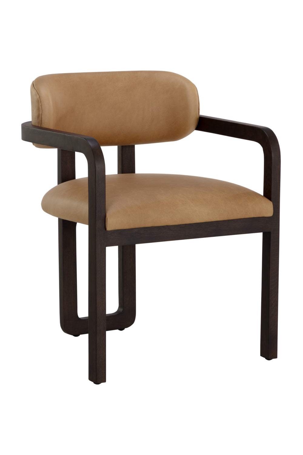 Modern European furniture - Brown Bovine Leather Dining Armchair - www.oroa.com | Oroa.com