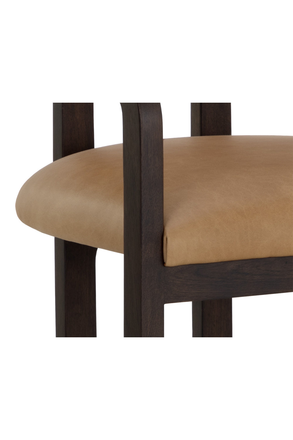Modern European furniture - Brown Bovine Leather Dining Armchair - www.oroa.com | Oroa.com
