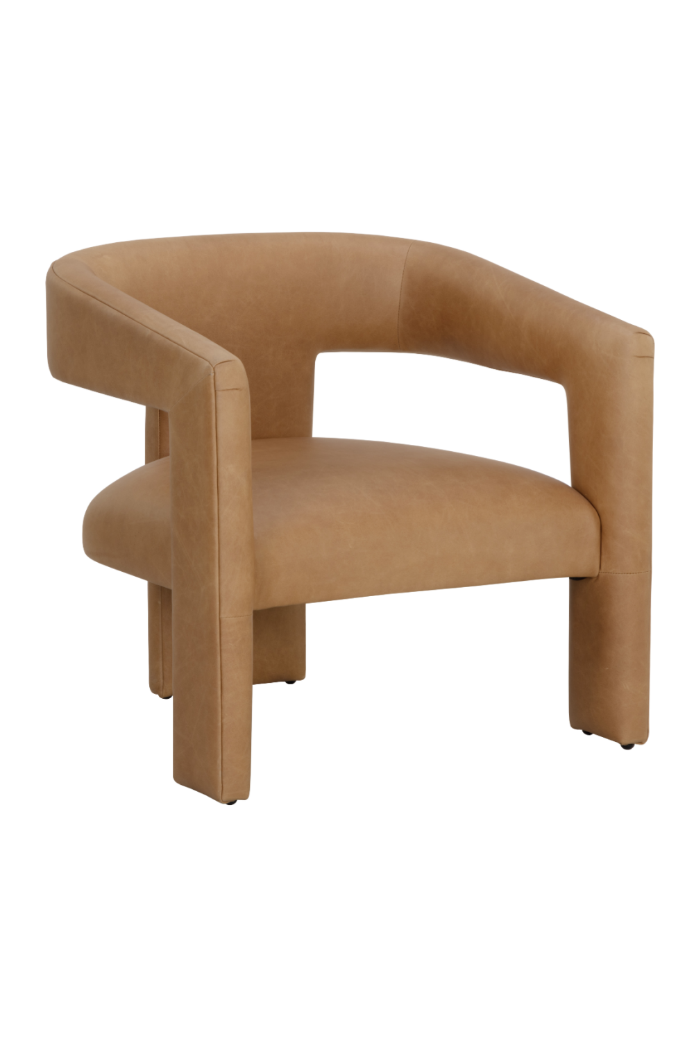 Modern European furniture - Brown Leather Sculptural Lounge Chair - www.oroa.com | Oroa.com