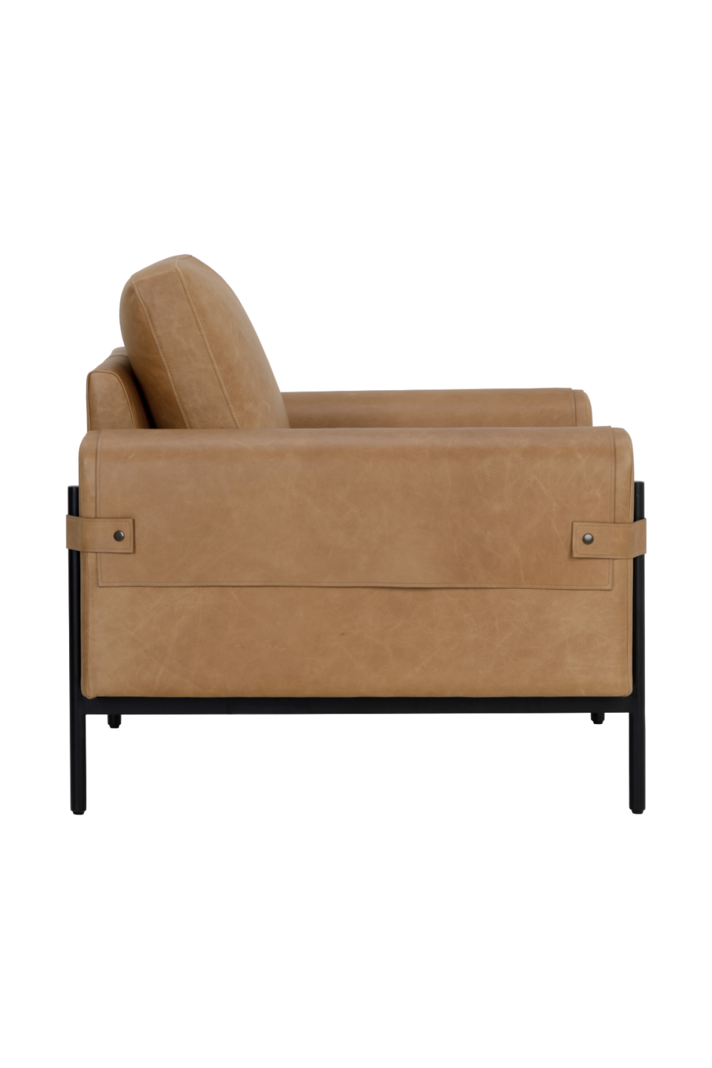 Modern European furniture - Strapped Brown Leather Lounge Chair - www.oroa.com | Oroa.com