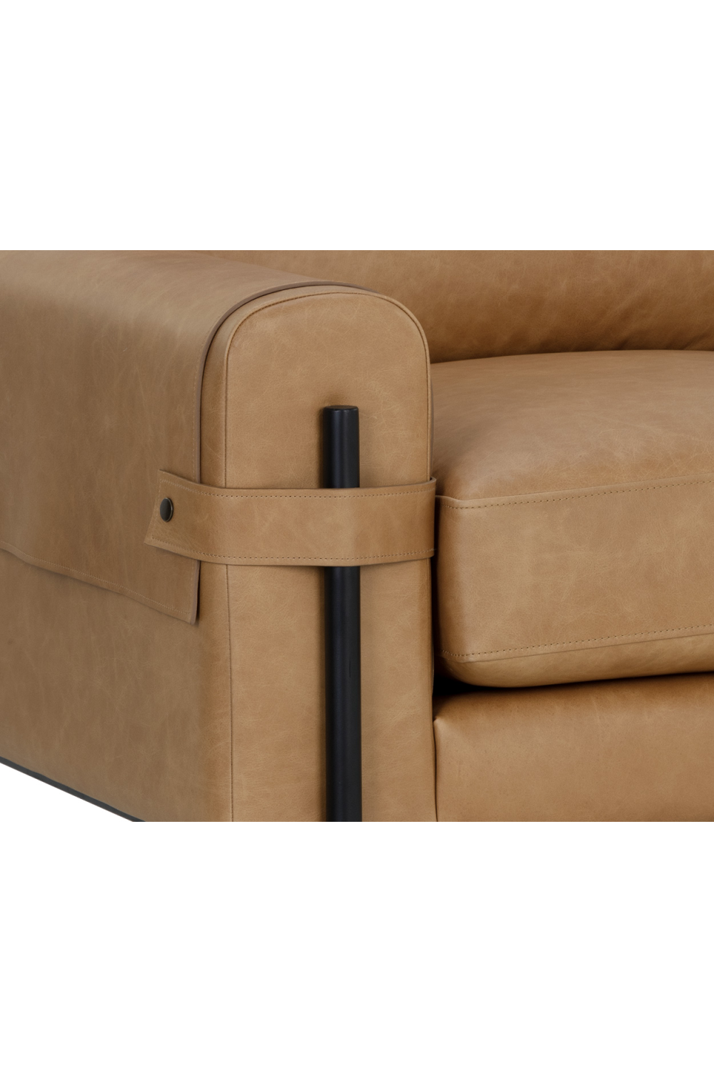 Modern European furniture - Strapped Brown Leather Lounge Chair - www.oroa.com | Oroa.com