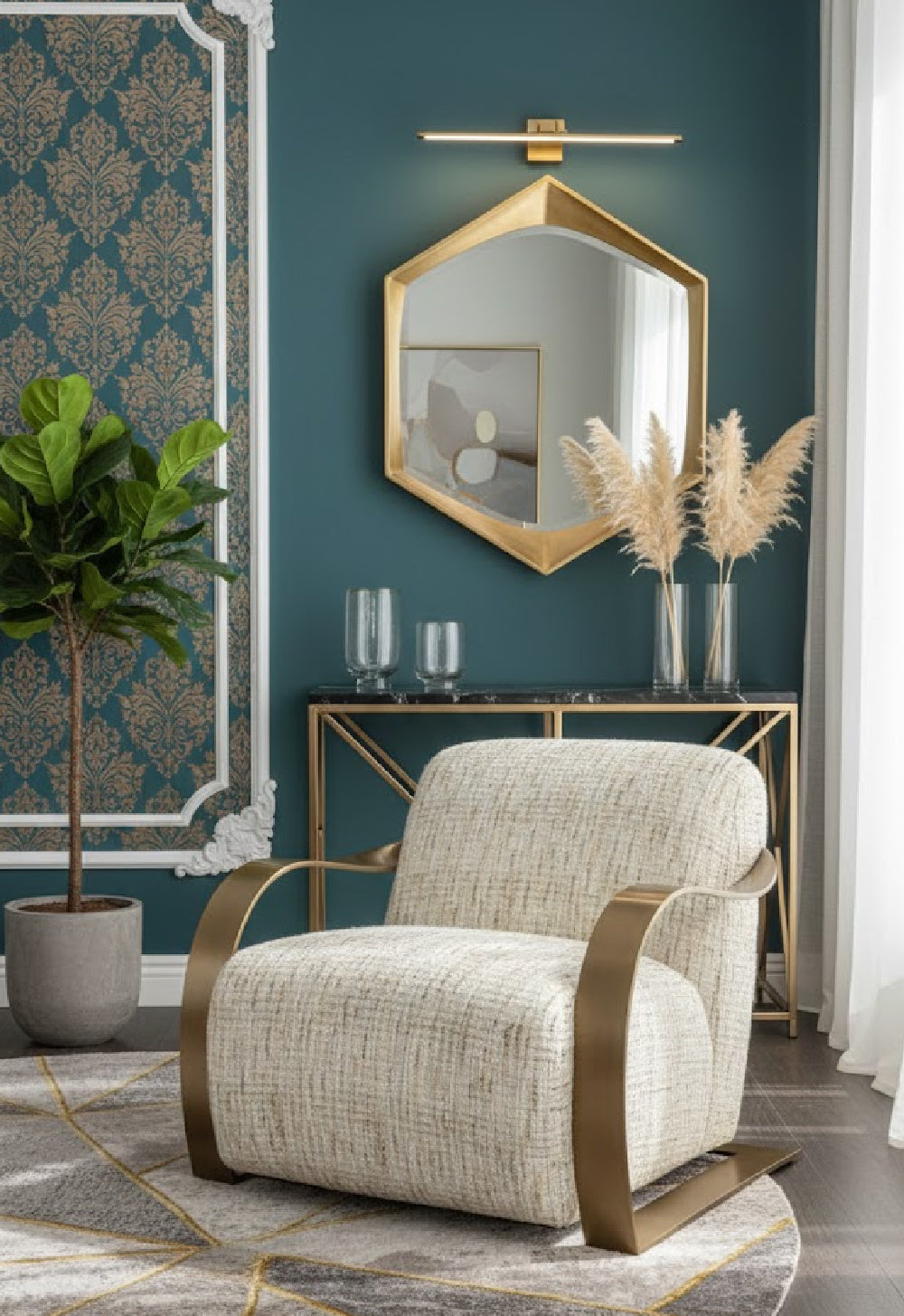Modern European furniture - Twisted Brass Arm Lounge Chair - www.oroa.com | Oroa.com