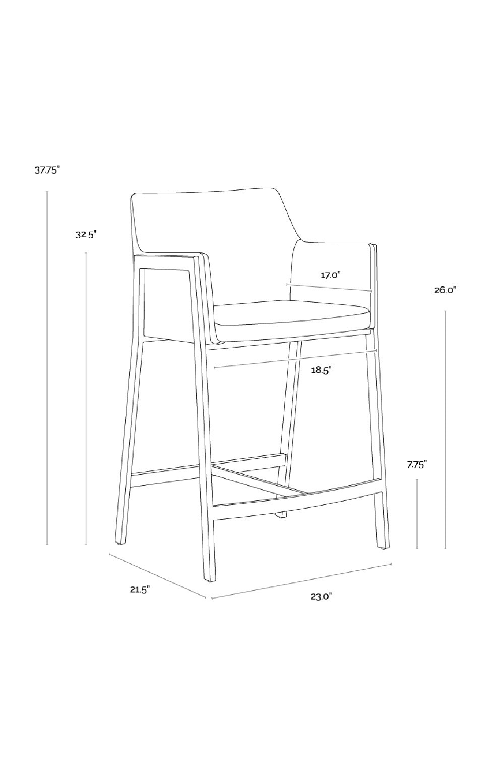 Modern European furniture - Sloped Back Counter Stool - www.oroa.com | Oroa.com