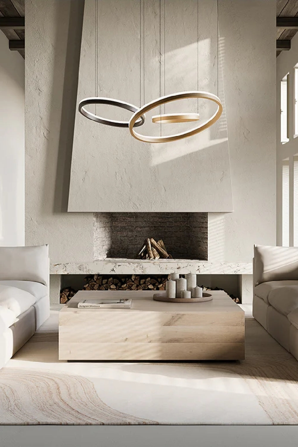 Modern European furniture - Gold 3 Ring Chandelier - www.oroa.com | Oroa.com