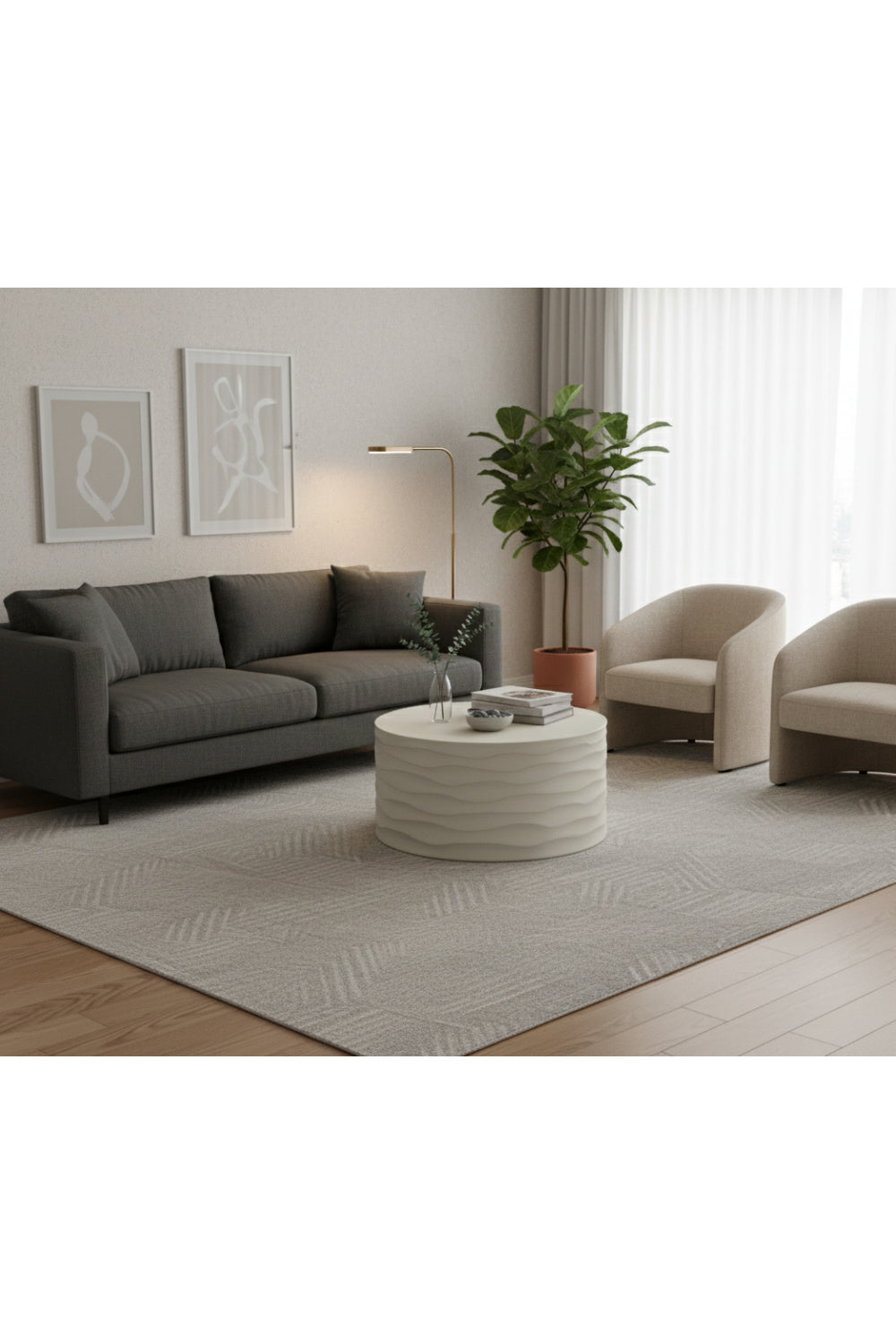 Modern European furniture - Hand-Sculpted Concrete Coffee Table - www.oroa.com | Oroa.com