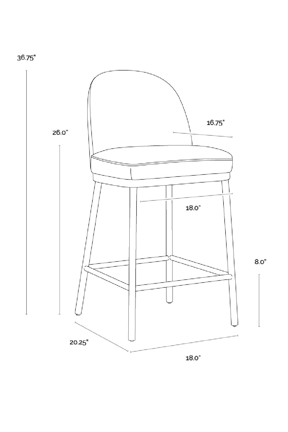 Modern European furniture - Minimalist Upholstered Counter Stool - www.oroa.com | Oroa.com