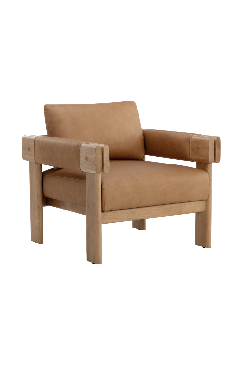 Modern European furniture - Oak Framed Leather Lounge Chair - www.oroa.com | Oroa.com