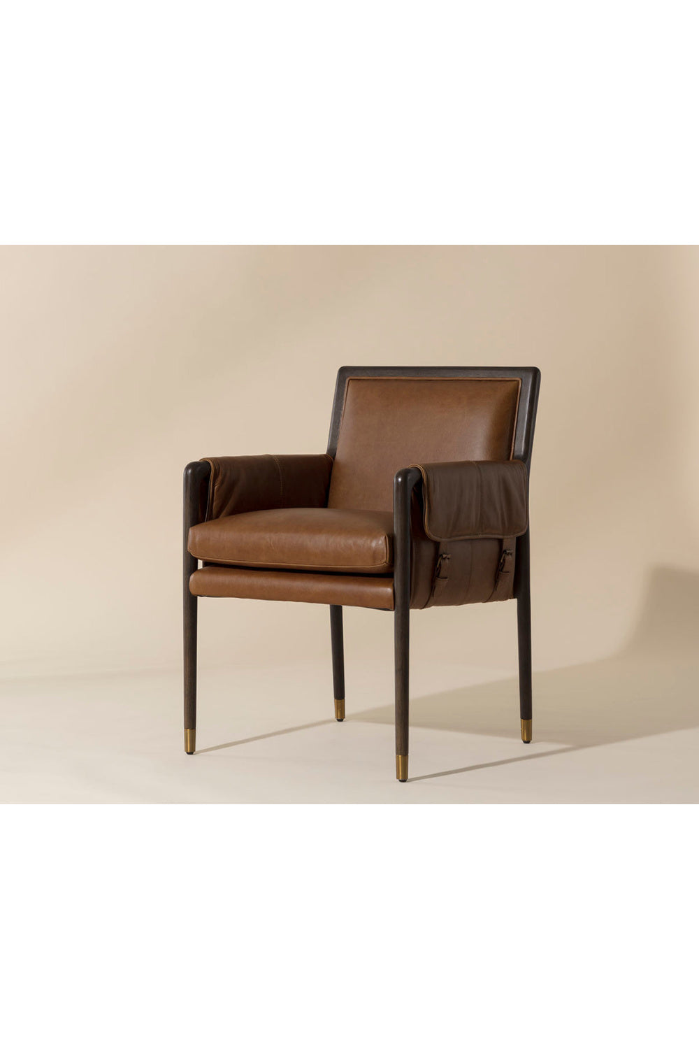 Modern European furniture - Buckle Flap Leather Dining Armchair - www.oroa.com | Oroa.com