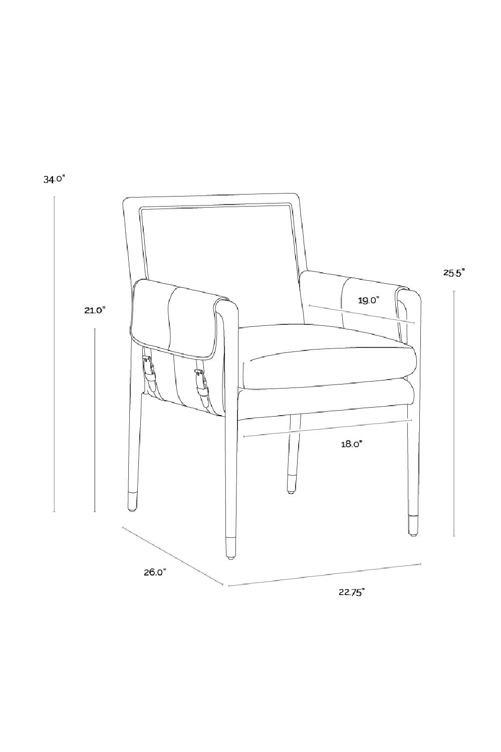 Modern European furniture - Buckle Flap Leather Dining Armchair - www.oroa.com | Oroa.com