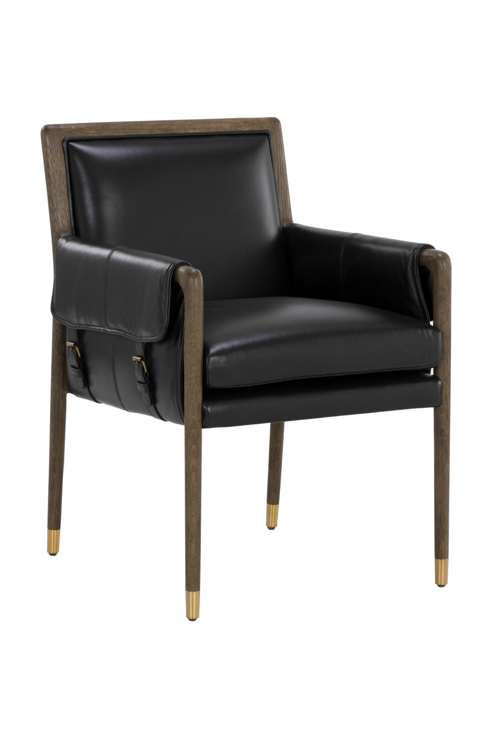 Modern European furniture - Buckle Flap Leather Dining Armchair - www.oroa.com | Oroa.com