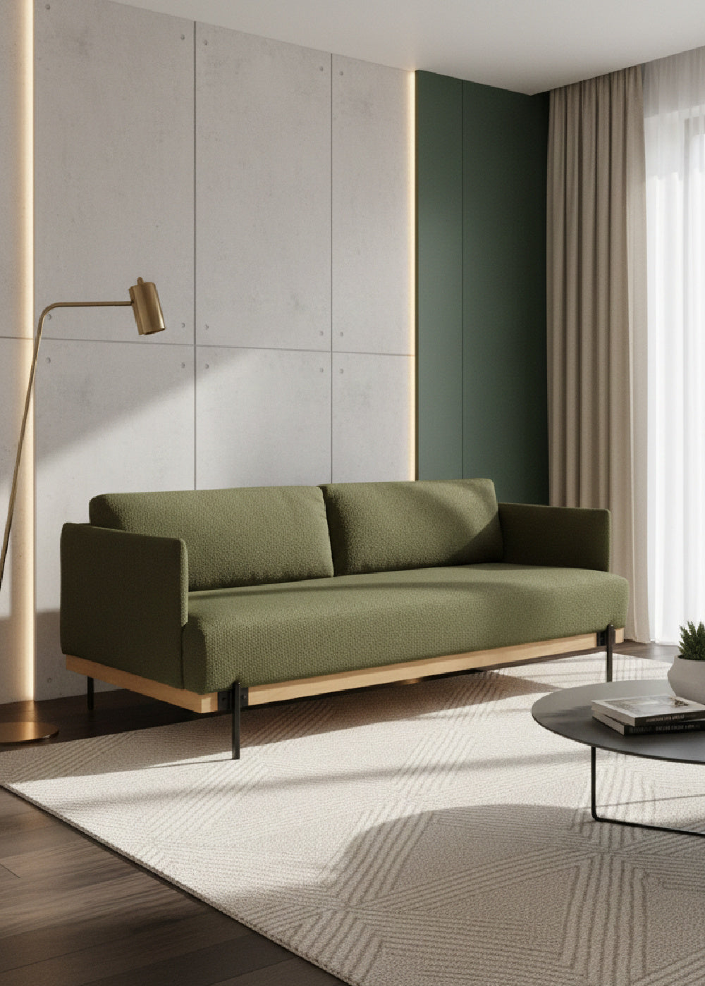 Modern European furniture - Oak Frame Boucle Sofa - www.oroa.com | Oroa.com