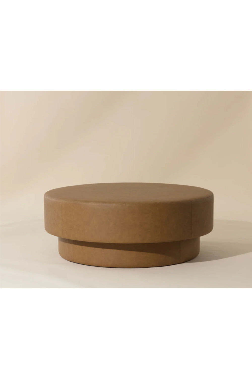 Modern European furniture - Round Leather Inspired Ottoman - www.oroa.com | Oroa.com