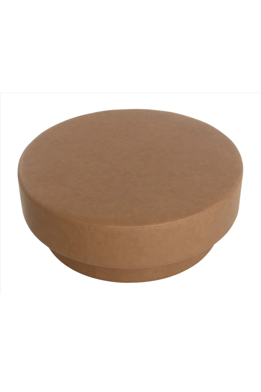 Modern European furniture - Round Leather Inspired Ottoman - www.oroa.com | Oroa.com