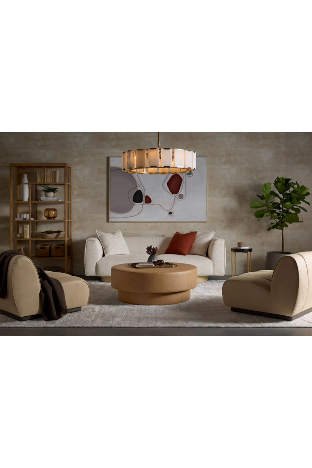 Modern European furniture - Round Leather Inspired Ottoman - www.oroa.com | Oroa.com