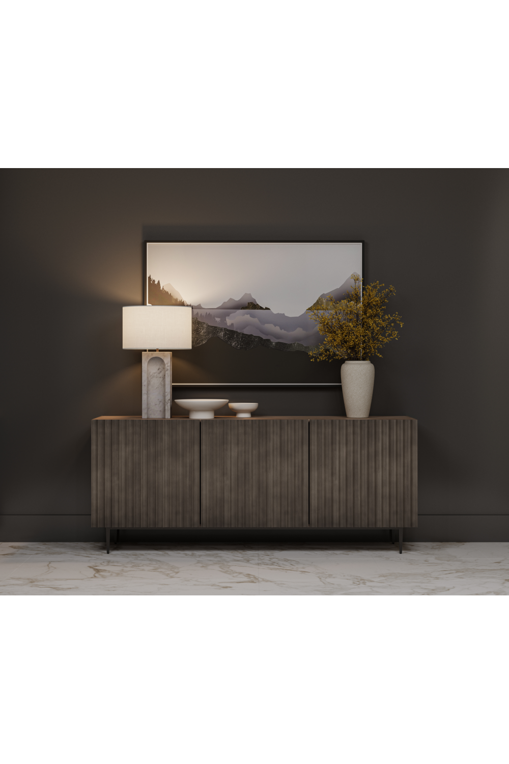 Modern European furniture - White Marble Arched Table Lamp - www.oroa.com | Oroa.com
