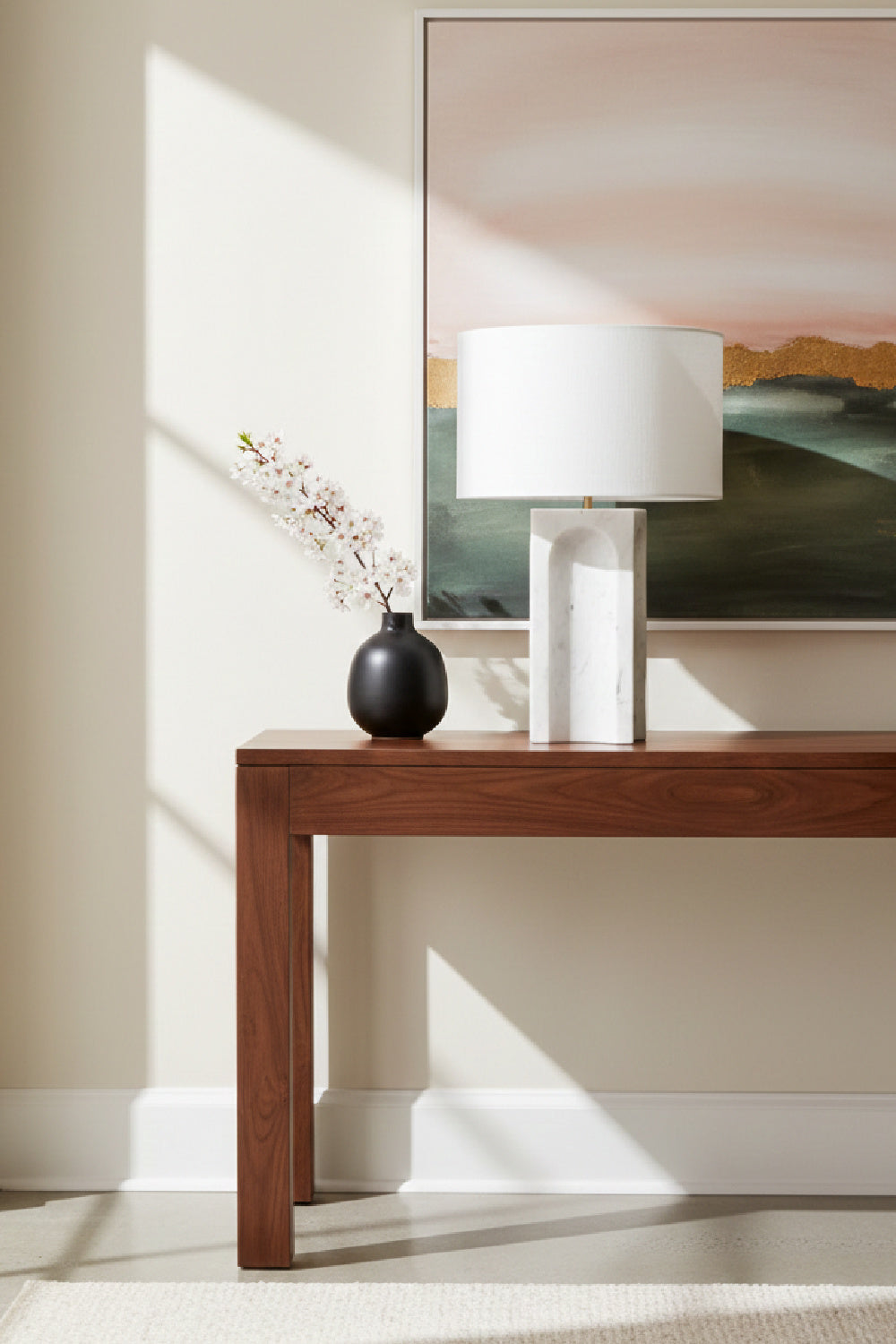Modern European furniture - White Marble Arched Table Lamp - www.oroa.com | Oroa.com