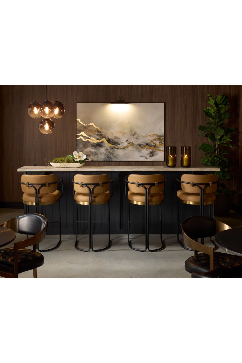 Modern European furniture - Iron Framed Leather-Look Bar Stool - www.oroa.com | Oroa.com