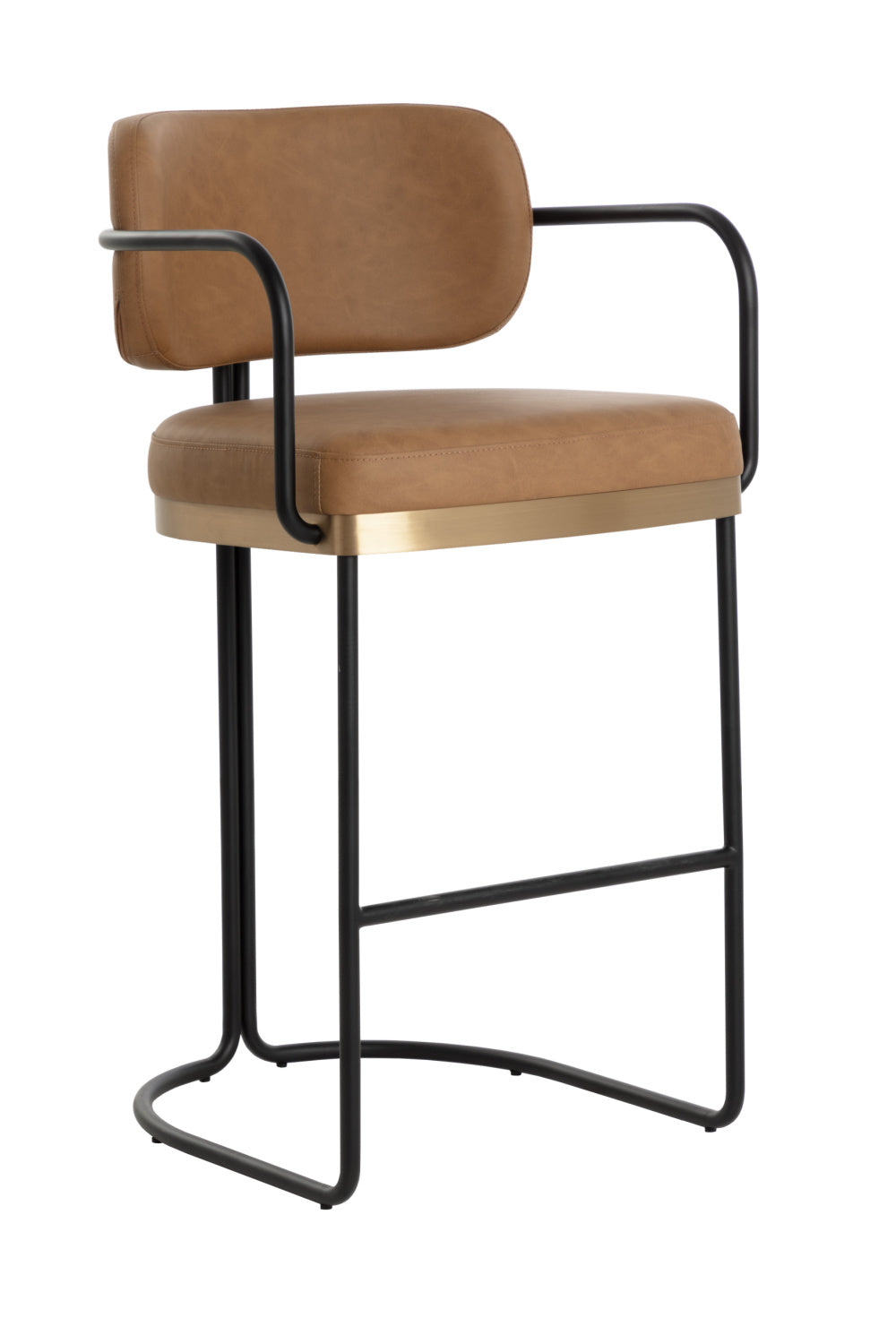Modern European furniture - Iron Framed Leather-Look Bar Stool - www.oroa.com | Oroa.com