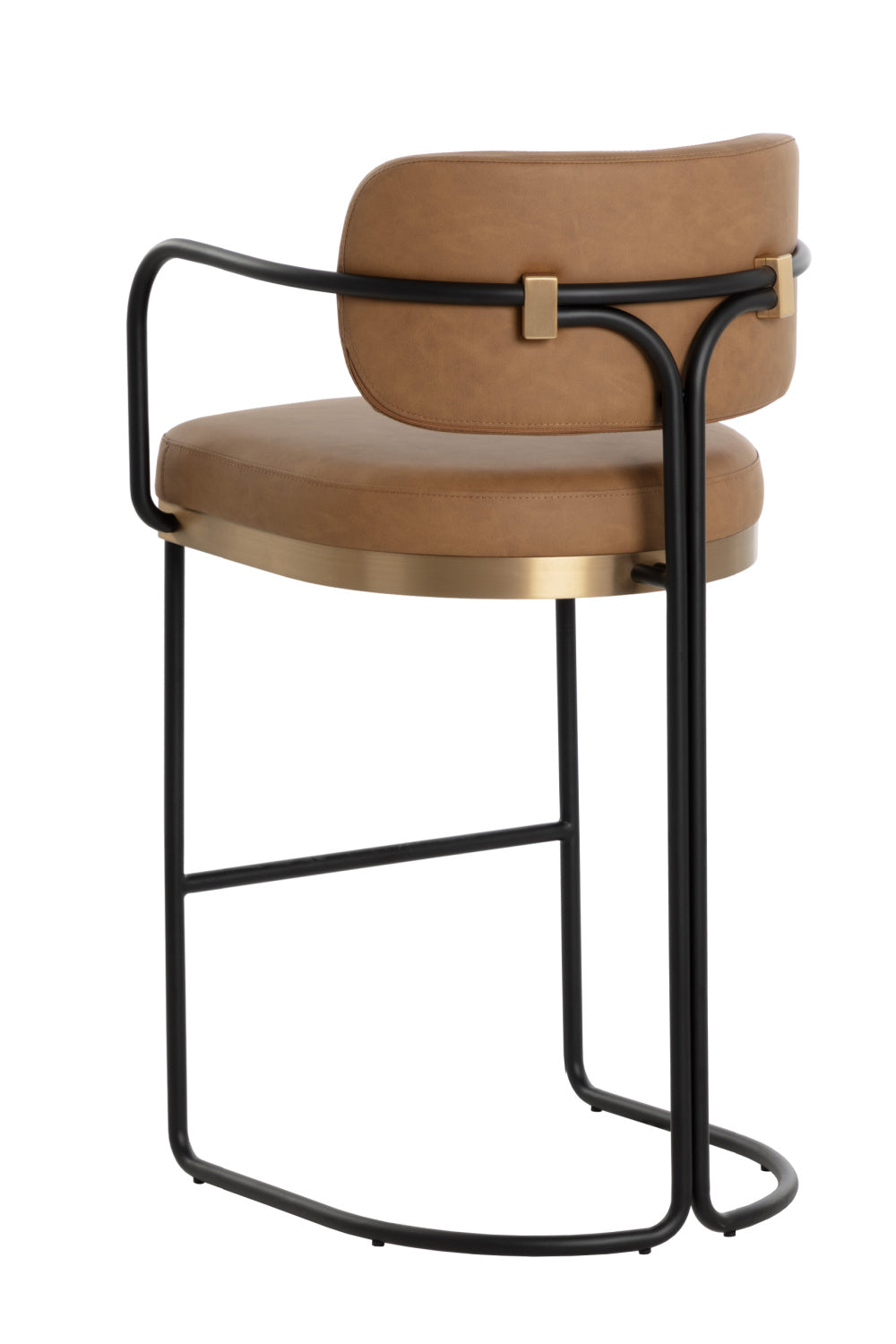 Modern European furniture - Iron Framed Leather-Look Bar Stool - www.oroa.com | Oroa.com