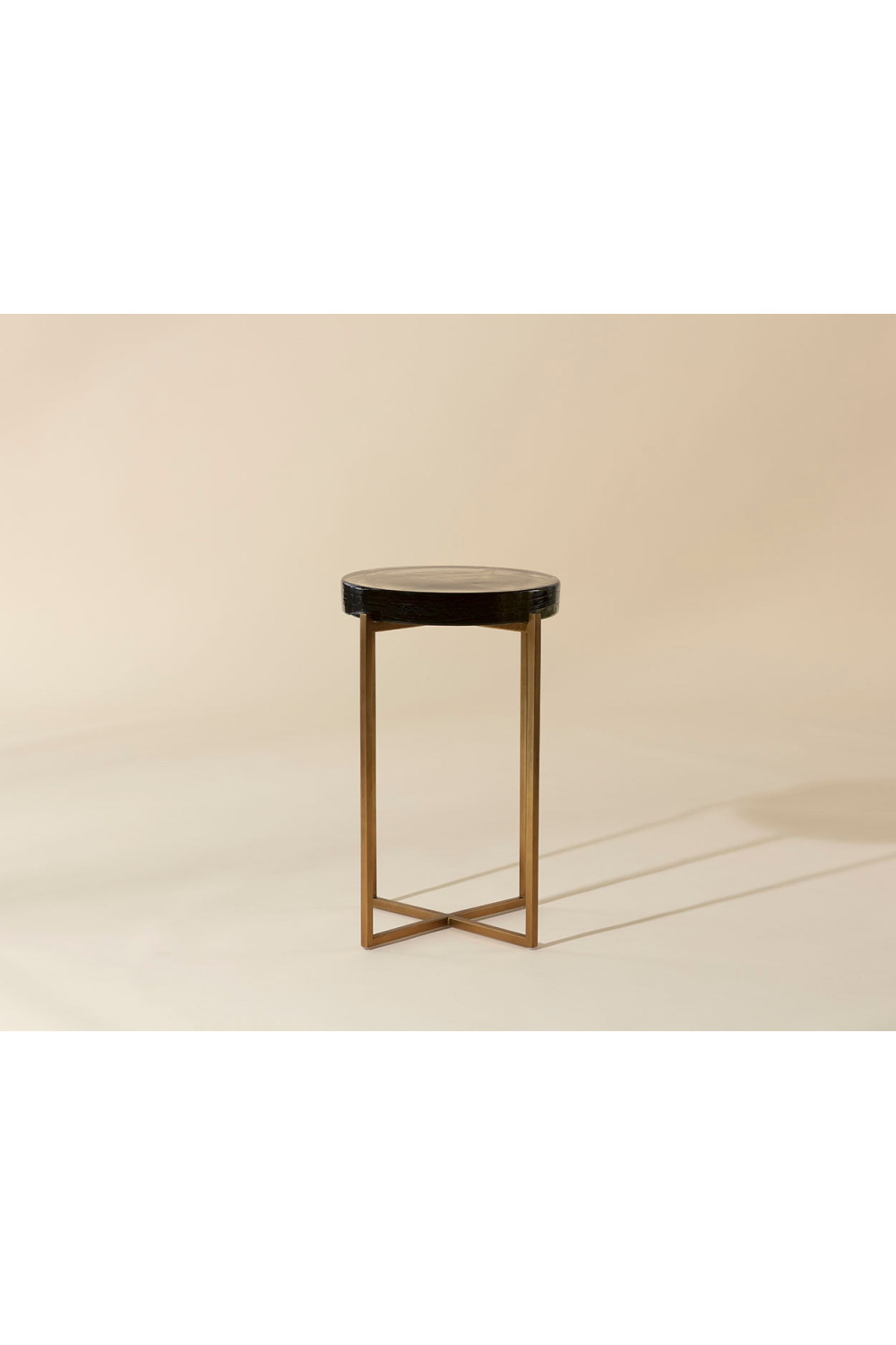 Modern European furniture - Smoked Glass Round End Table - www.oroa.com | Oroa.com