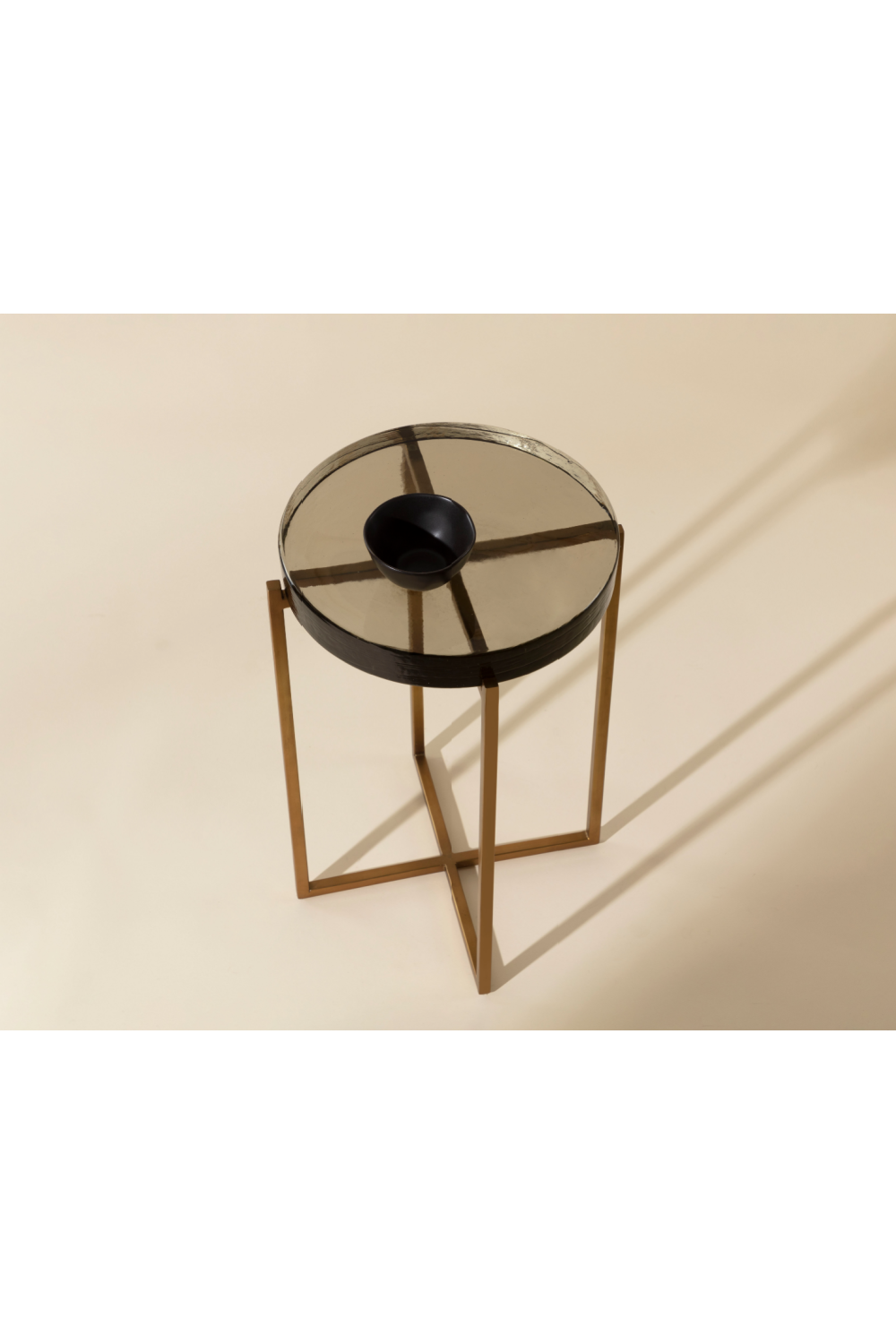 Modern European furniture - Smoked Glass Round End Table - www.oroa.com | Oroa.com