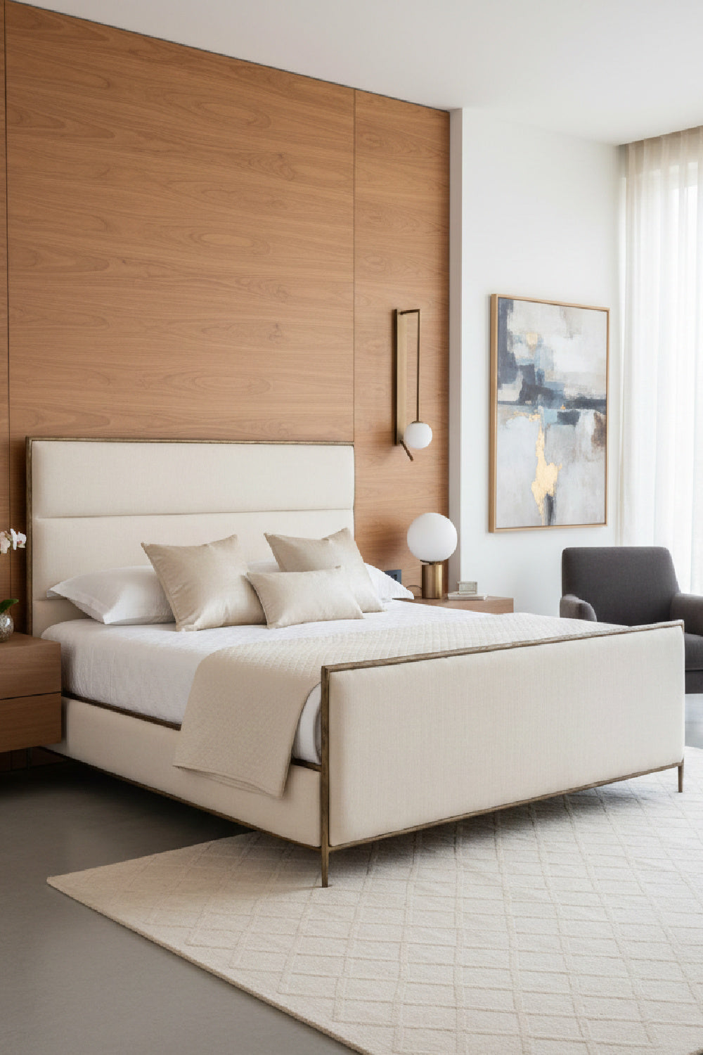 Modern European furniture - Hand-hammered Iron White King Bed - www.oroa.com | Oroa.com