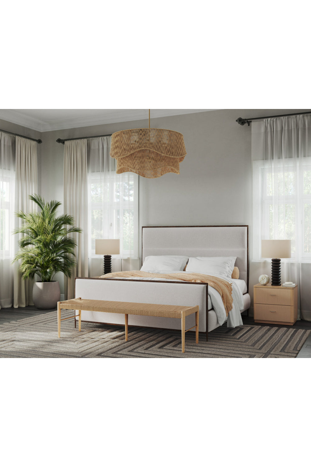 Modern European furniture - Hand-hammered Iron White King Bed - www.oroa.com | Oroa.com