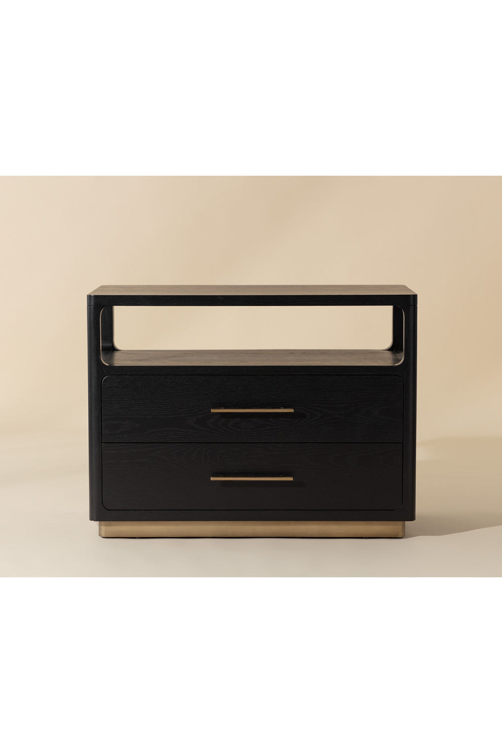 Modern European furniture - Black Oak 2-Drawer Nightstand - www.oroa.com | Oroa.com