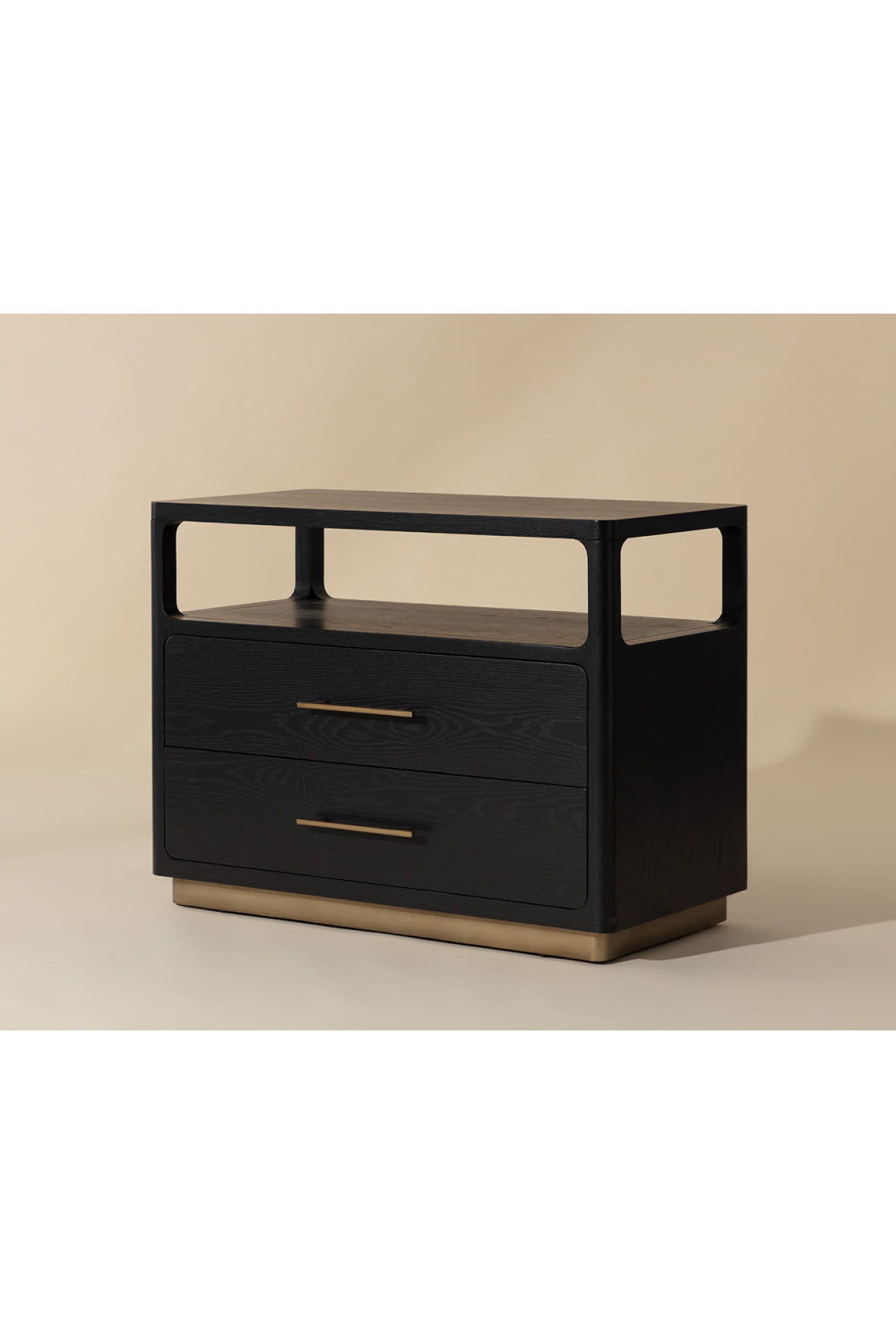 Modern European furniture - Black Oak 2-Drawer Nightstand - www.oroa.com | Oroa.com