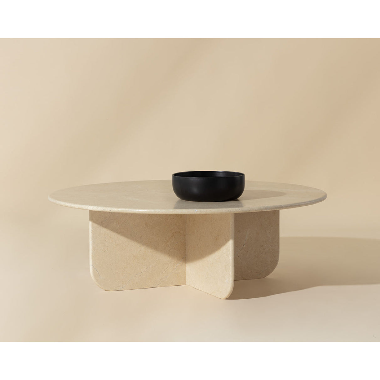 Modern European furniture - Round Cream Marble Coffee Table - www.oroa.com | Oroa.com