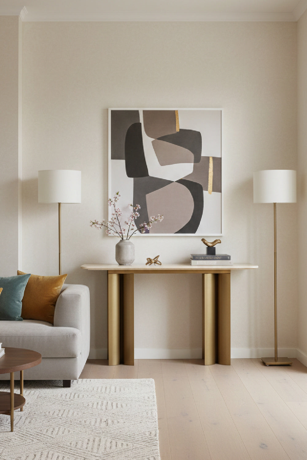 Cream Marble Console Table | Oroa.com