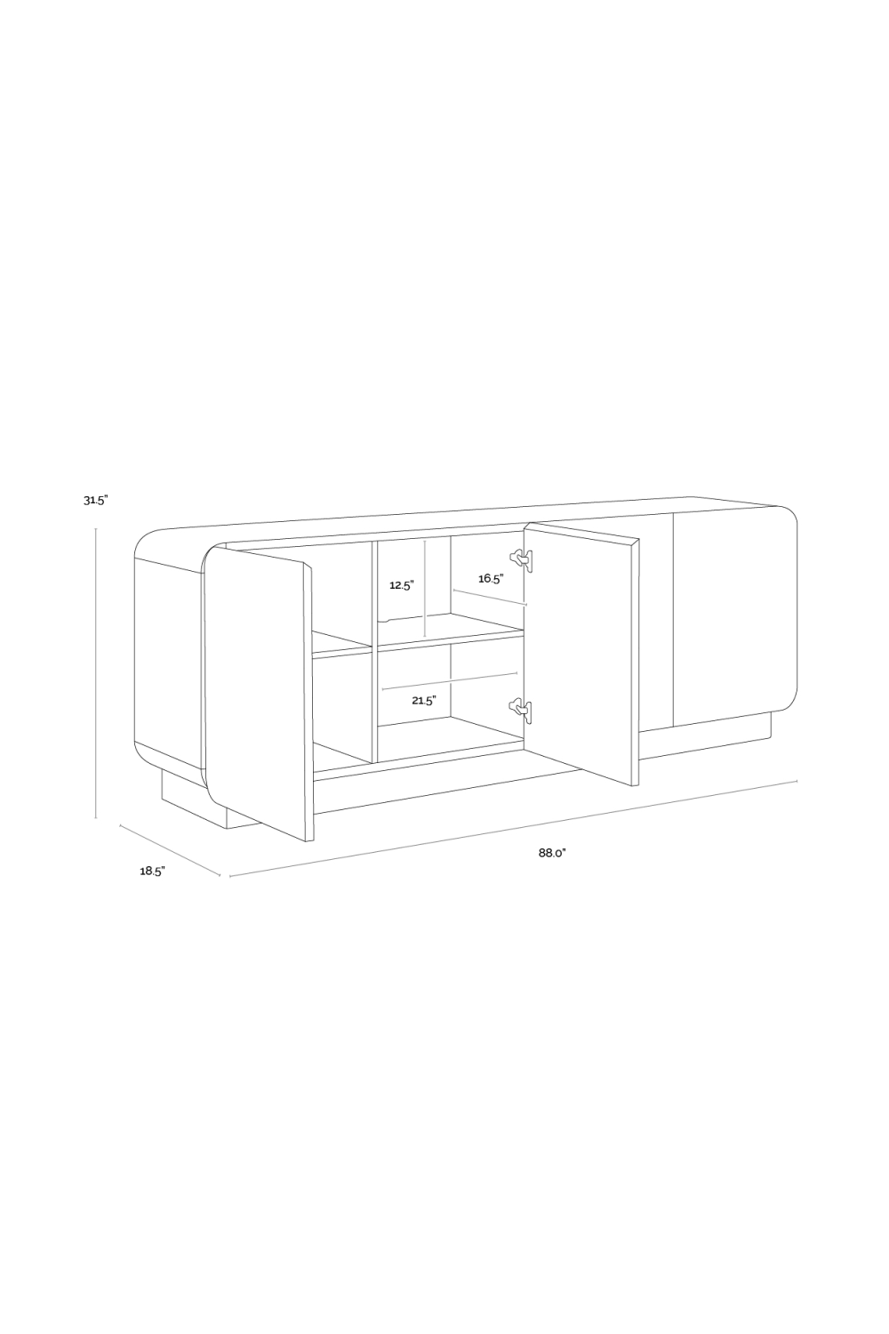 Modern European furniture - Patterned Oak 4-Door Sideboard - www.oroa.com | Oroa.com