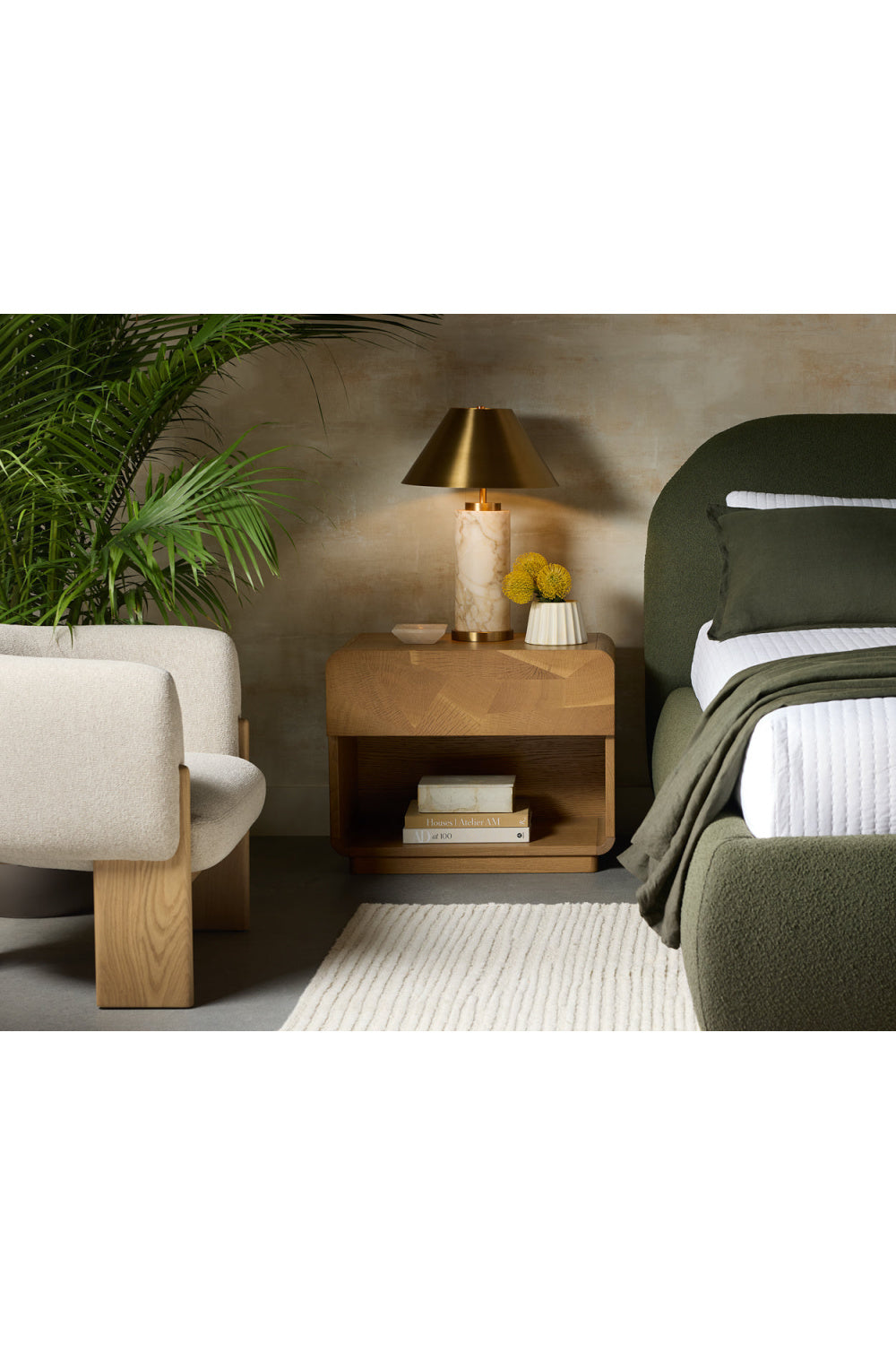 Modern European furniture - Oak Mosaic 1-Drawer Nightstand - www.oroa.com | Oroa.com