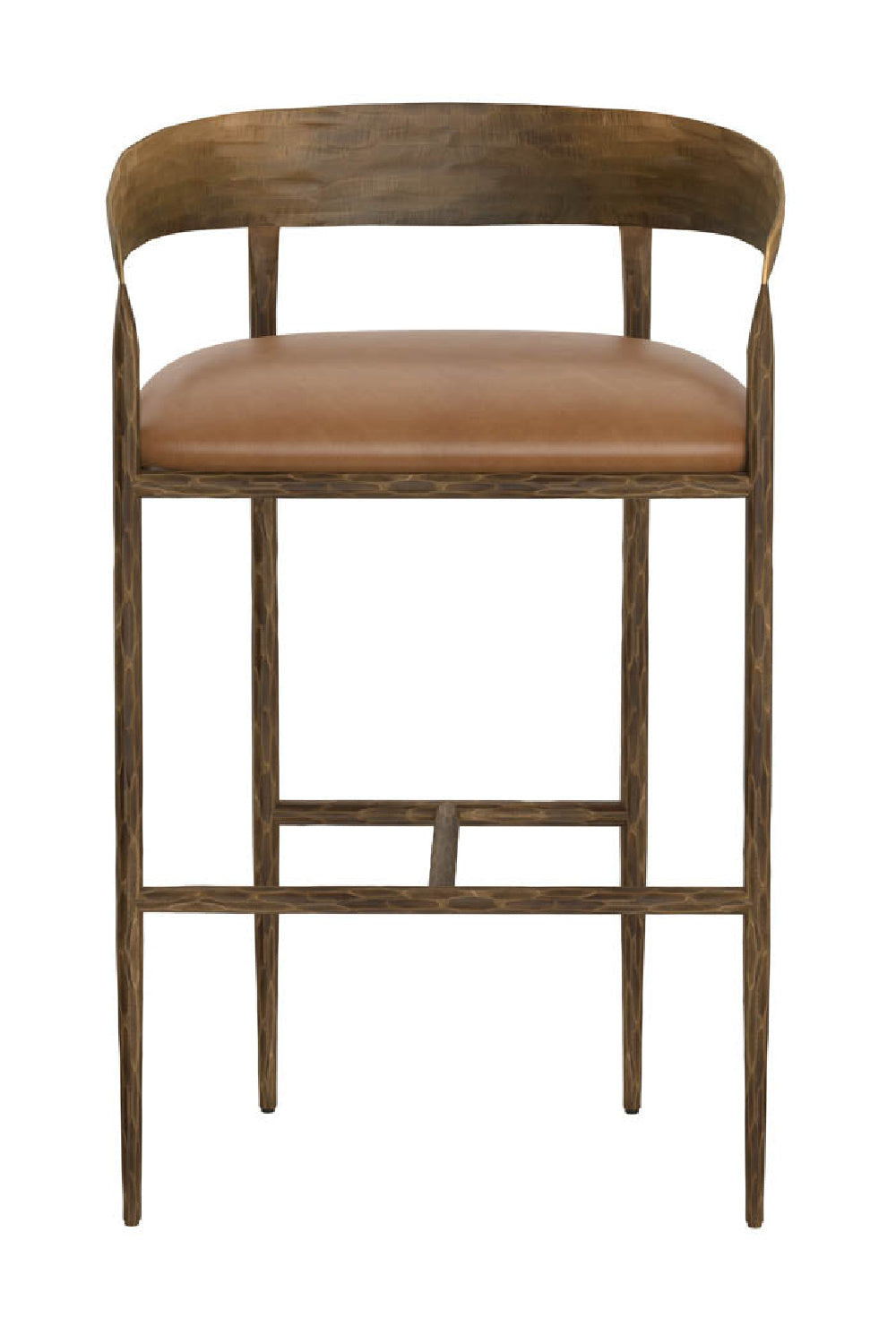 Modern European furniture - Hammered Metal Leather Bar Stool - www.oroa.com | Oroa.com