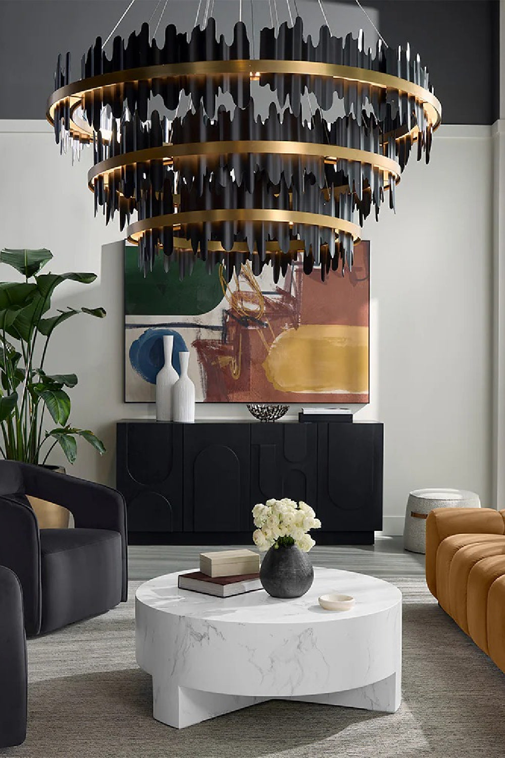 Modern European furniture - Black 3-Tier Chandelier - www.oroa.com | Oroa.com