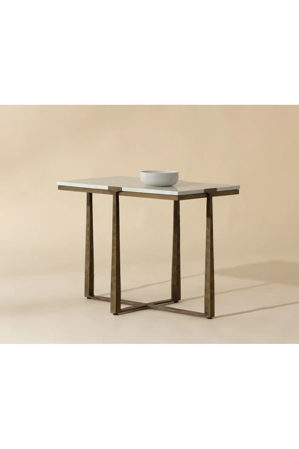 Modern European furniture - Rectangular White Marble Side Table - www.oroa.com | Oroa.com
