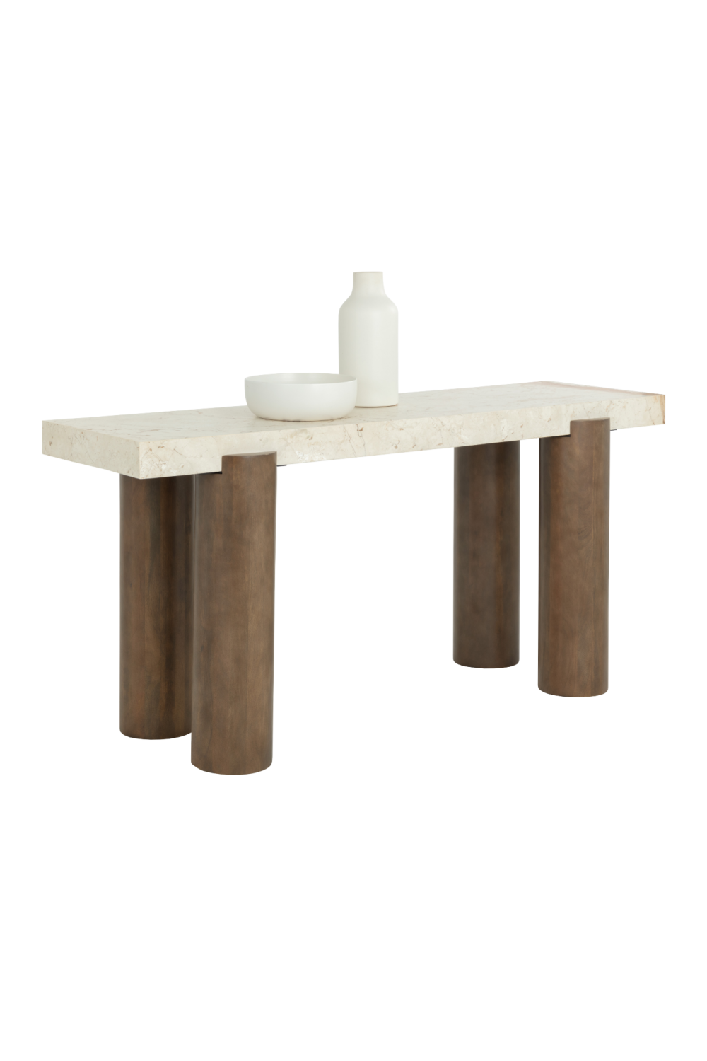 Modern European furniture - Cream Breccia Marble Console Table - www.oroa.com | Oroa.com