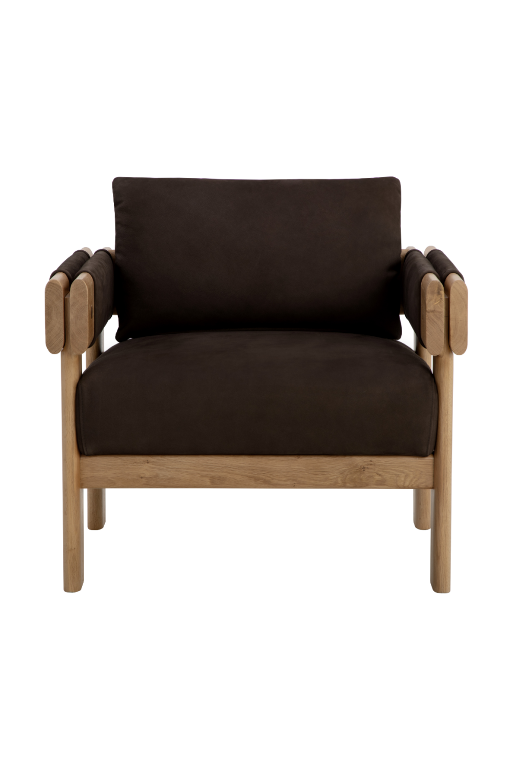 Modern European furniture - Oak Framed Leather Lounge Chair - www.oroa.com | Oroa.com