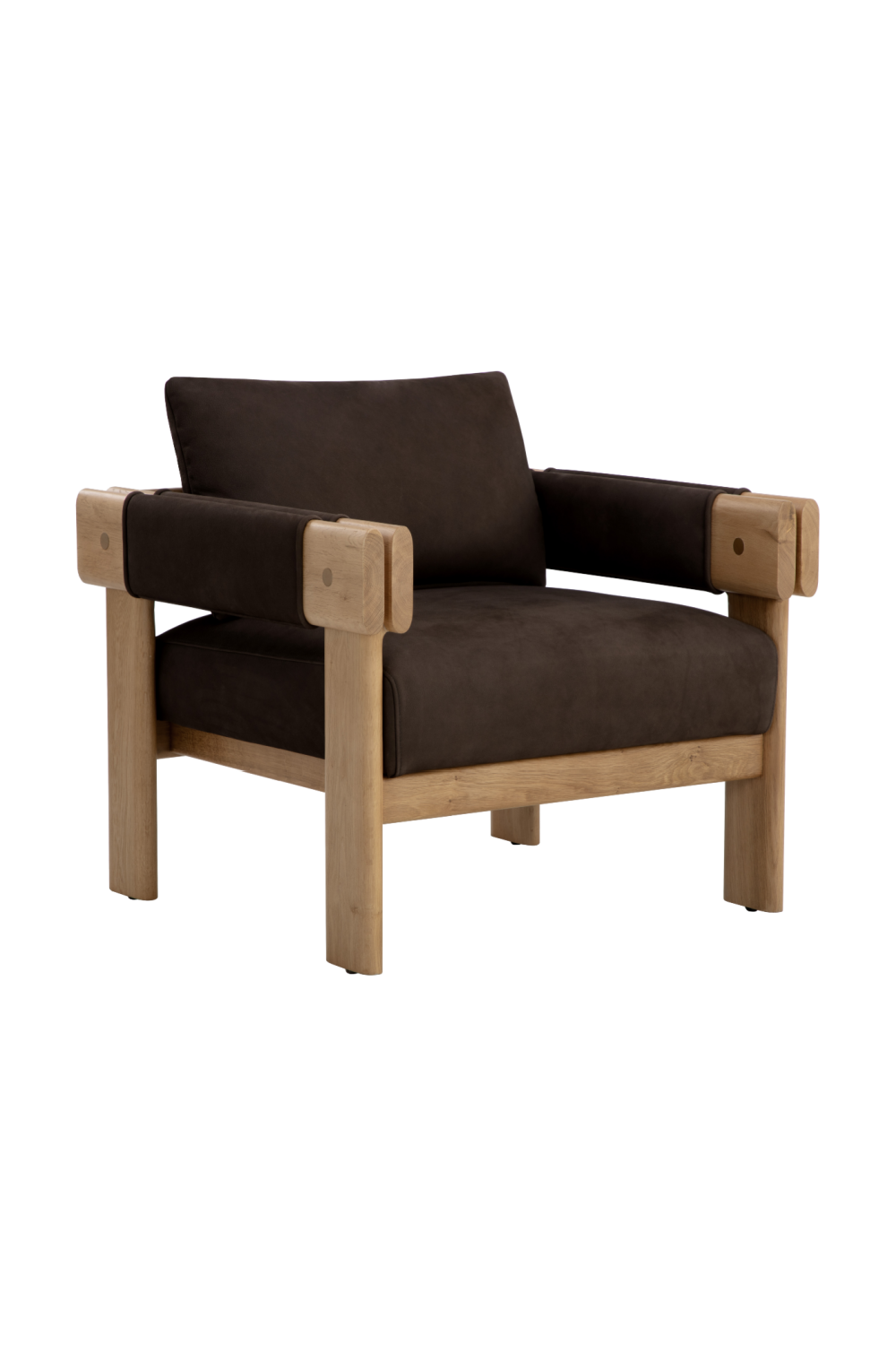 Modern European furniture - Oak Framed Leather Lounge Chair - www.oroa.com | Oroa.com