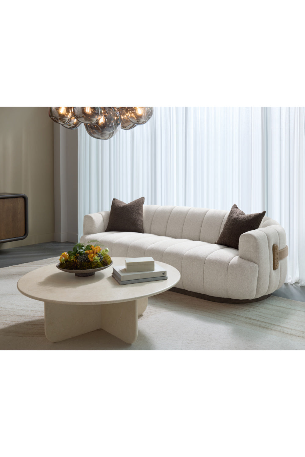 Modern European furniture - Channeled Cream Sofa - www.oroa.com | Oroa.com