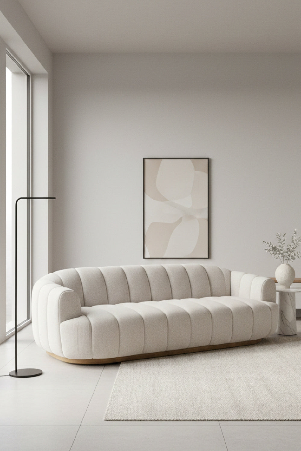 Modern European furniture - Channeled Cream Sofa - www.oroa.com | Oroa.com