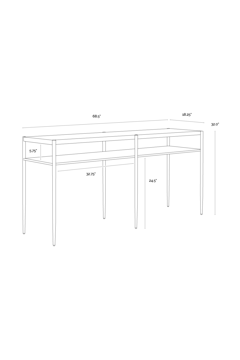 Modern European furniture - Antique Brass 2-Layer Console Table - www.oroa.com | Oroa.com