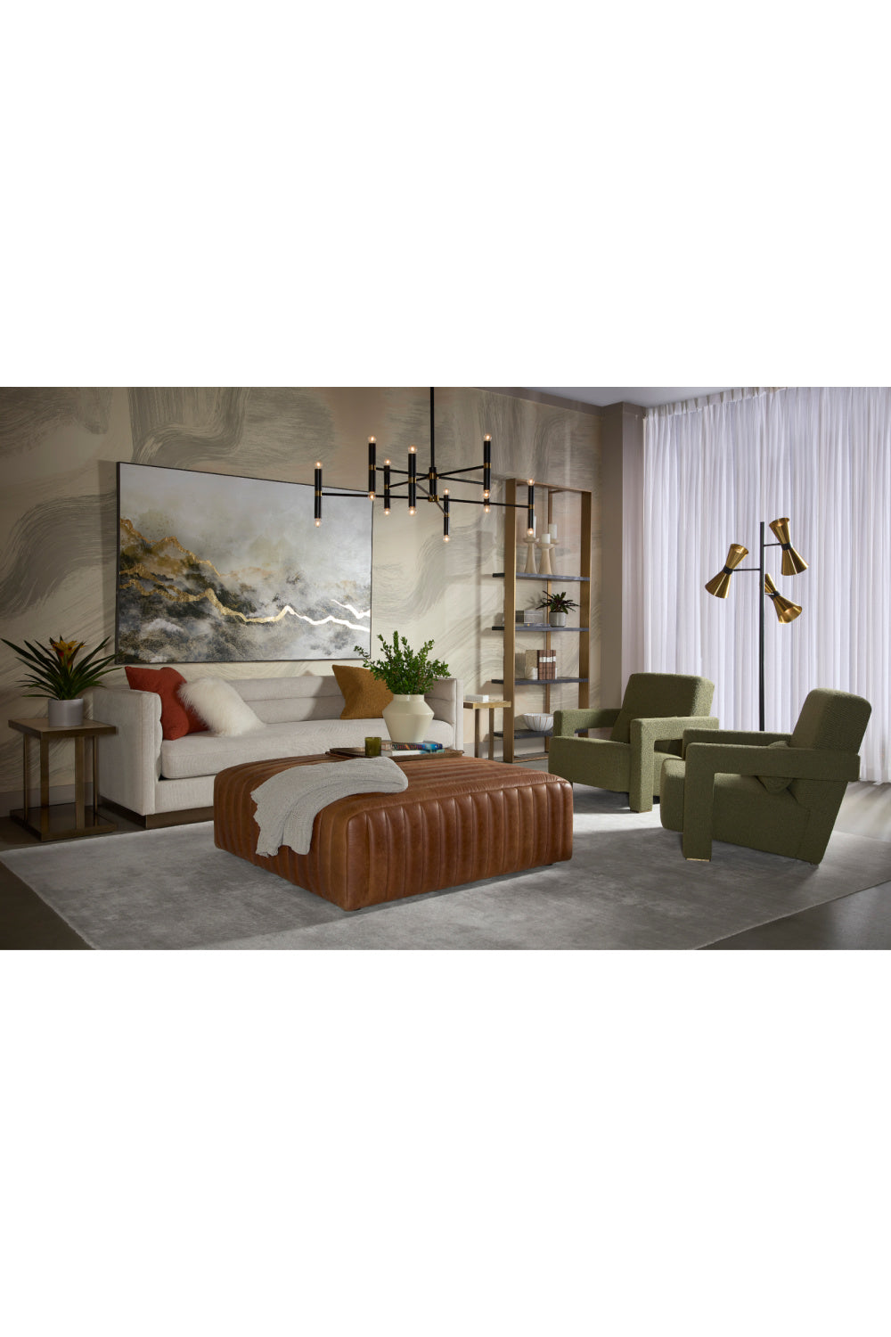 Modern European furniture - Italian Textured Leather Ottoman - www.oroa.com | Oroa.com