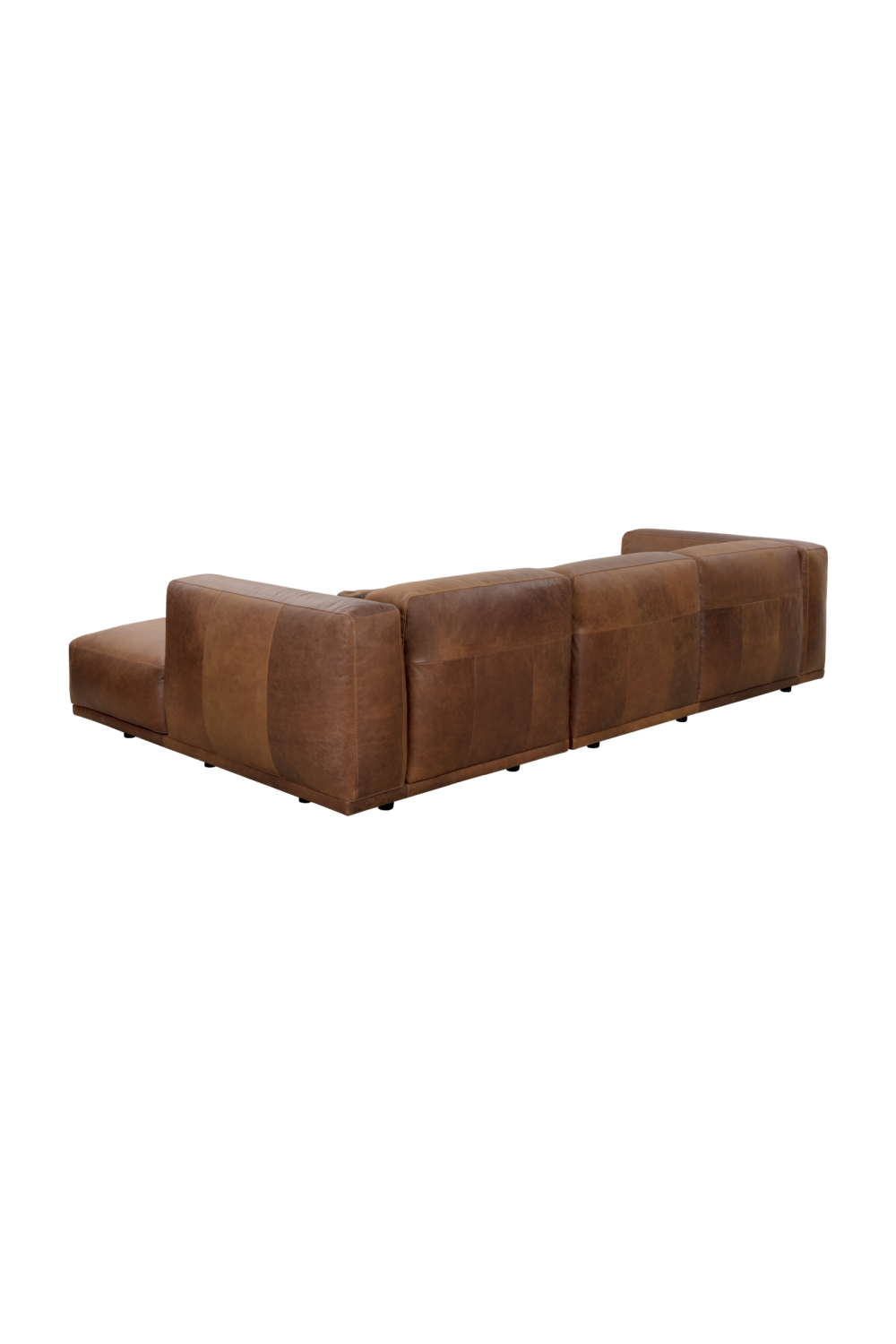 Modern European furniture - Brown Leather Chaise Sofa - www.oroa.com | Oroa.com