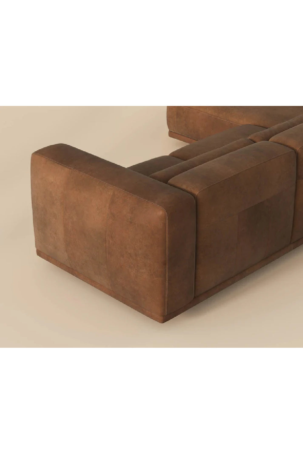 Modern European furniture - Brown Leather Chaise Sofa - www.oroa.com | Oroa.com
