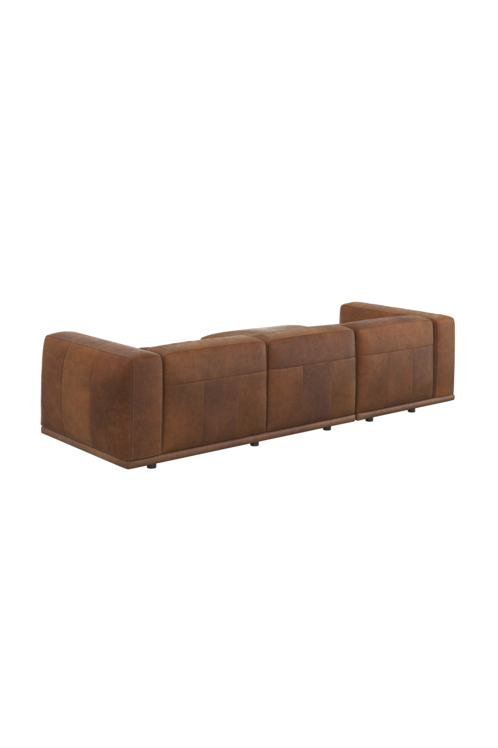 Modern European furniture - Brown Leather Chaise Sofa - www.oroa.com | Oroa.com