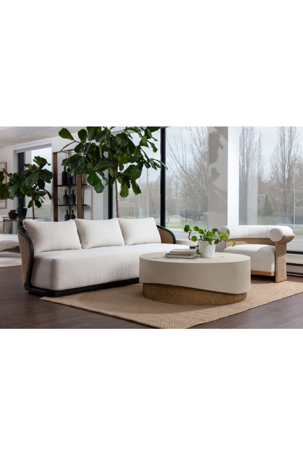 Modern European furniture - Cream Boucle Indoor/Outdoor Sofa - www.oroa.com | Oroa.com