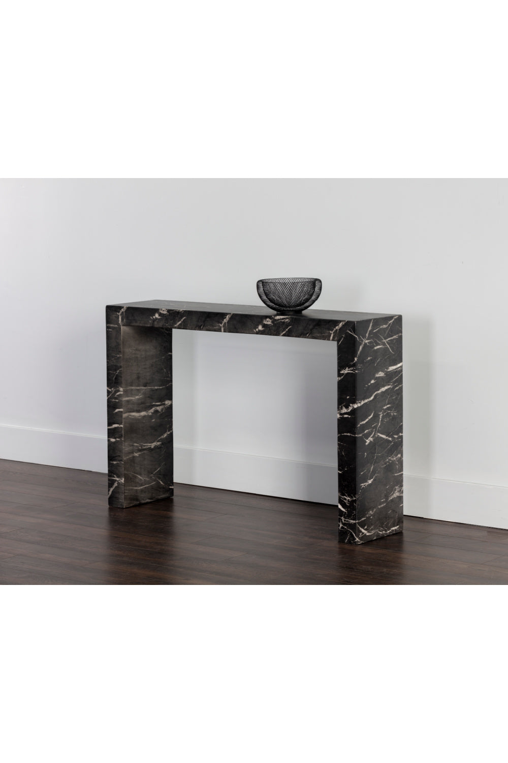 Modern European furniture - Black Marble-Look Indoor/Outdoor Console Table - www.oroa.com | Oroa.com