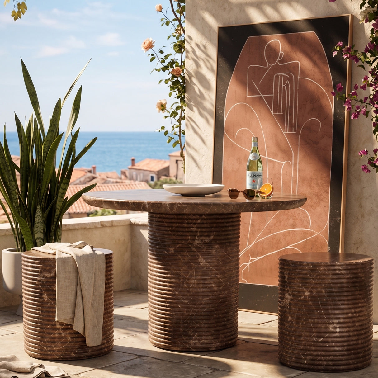 Mocha Concrete Indoor/Outdoor Stool | Oroa.com