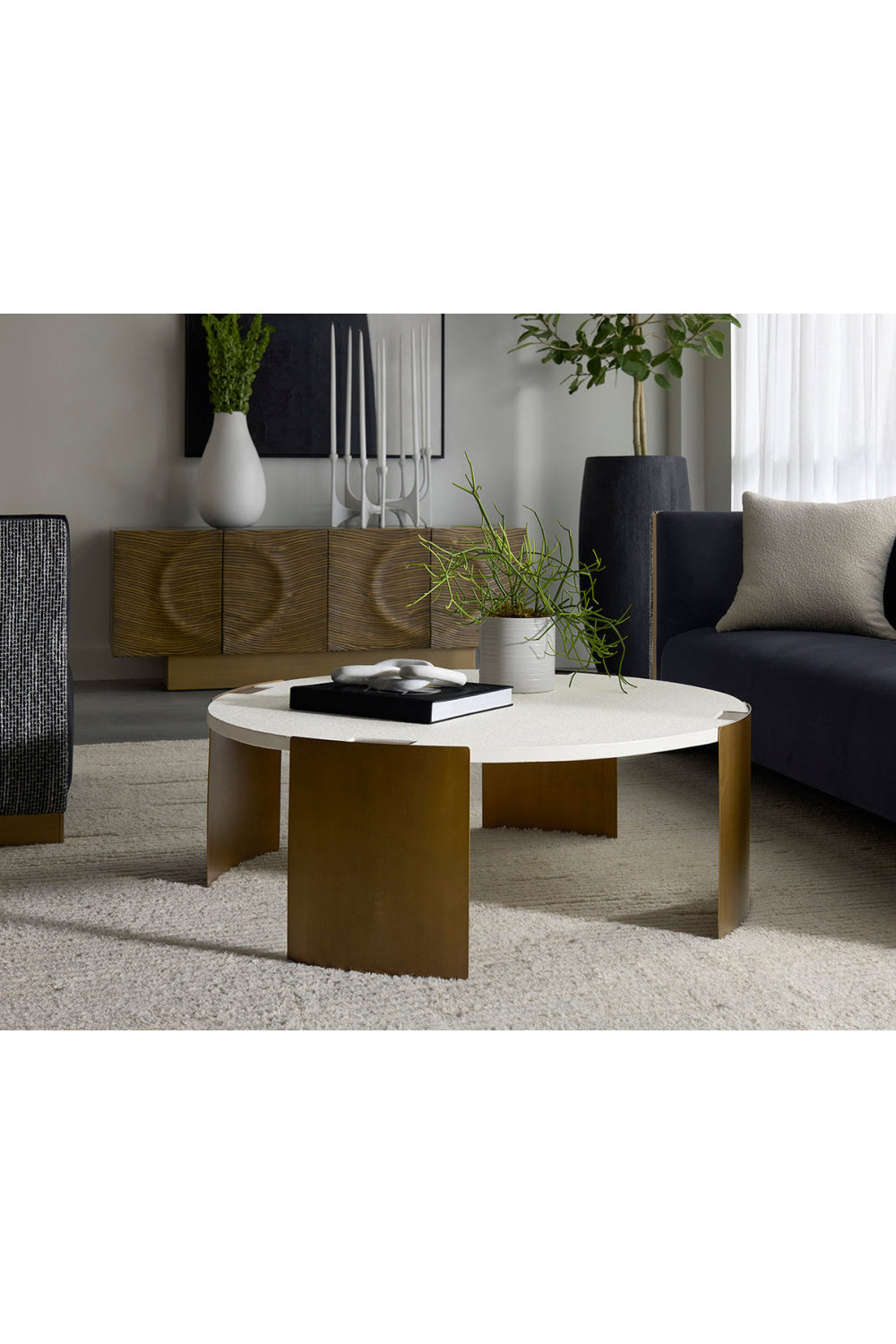 Modern European furniture - Round Concrete Indoor/Outdoor Coffee Table - www.oroa.com | Oroa.com